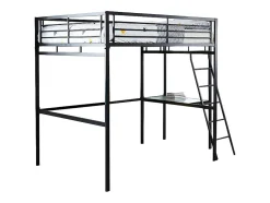 Lit mezzanine CASUAL II - 140 x 190 cm - plateforme bureau - Anthracite
