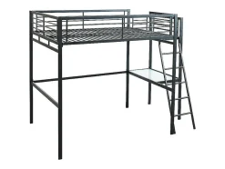 Lit mezzanine CASUAL II - 140 x 190 cm - plateforme bureau - Anthracite