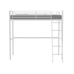 Lit mezzanine ELIOT 90 x 190 cm - Métal - Sommier inclus - Blanc