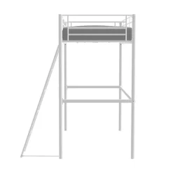 Lit mezzanine ELIOT 90 x 190 cm - Métal - Sommier inclus - Blanc