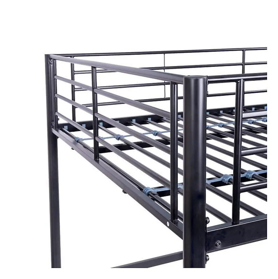 Lit mezzanine en metal - Noir - Sommier inclus - 140 x 200 cm - ELIOT