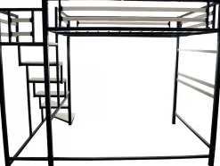 Lit mezzanine en métal avec escalier 