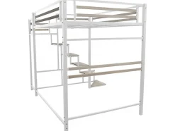 Lit mezzanine en métal avec escalier 