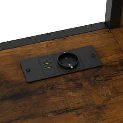 Lit mezzanine en métal 140x200cm avec LED - avec bureau et étagères - 2 tiroirs et escalier de rangement - Noir(sans matelas)