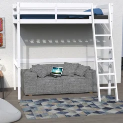 Lit mezzanine STUDIO 90x200 + 1 sommier / Blanc