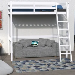 Lit mezzanine STUDIO 140x190 + 1 sommier / Blanc