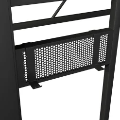 Lit Mezzanine 90x200 cm - Bureau Intégré, Éclairage LED Réglable et Panneau Perforé - USB, Type-C et 2 Prises - Métal + MDF - Noir