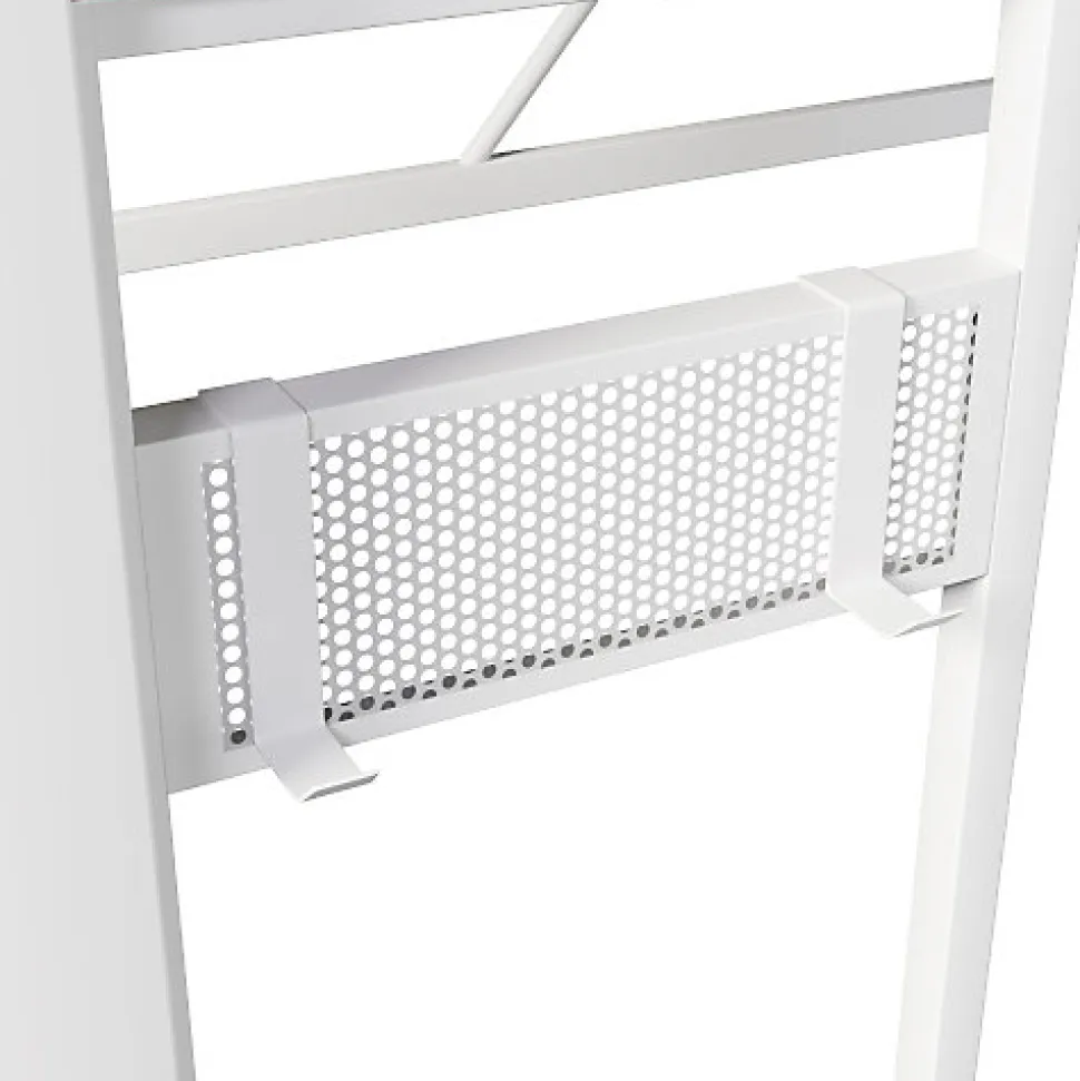 Lit mezzanine 90x200cm - structure en fer - bureau intégré - LED - USB et prise - blanc (matelas non inclus)