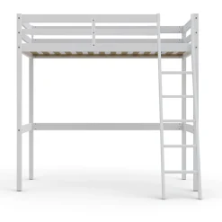 Lit Mezzanine 90x190cm blanc SALA avec incl. Sommier et échelle