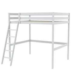Lit Mezzanine 90x190cm blanc SALA avec incl. Sommier et échelle