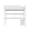 Lit Mezzanine 90x190cm blanc SALA avec Bureau et commode incl. Sommier et échelle