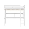 Lit Mezzanine 90x190cm blanc SALA avec Bureau et étagères incl. Sommier et échelle