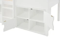 Lit mi-hauteur cabane 90 x 190 cm - Pin et MDF - Blanc - VALESKIA