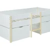 Lit mi-hauteur SISSY - 2 tiroirs - 90 x 190 cm - Blanc et chêne