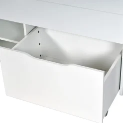 Lit mi-hauteur 90x190 cm ELIO avec sommier et rangements / Blanc