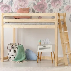 Lit mi-hauteur 90x190 sommier inclus Mark Bois