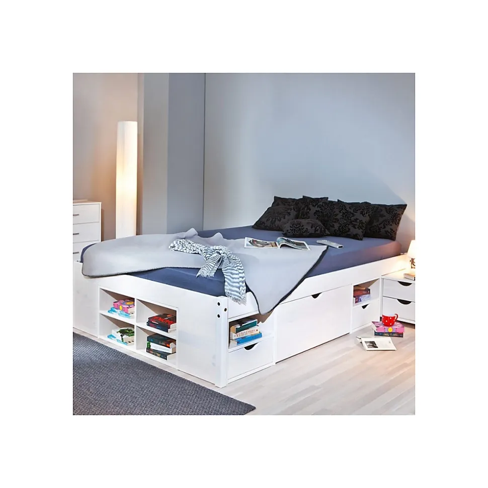 Lit Multi-Rangements "Clark" 140x200cm Blanc