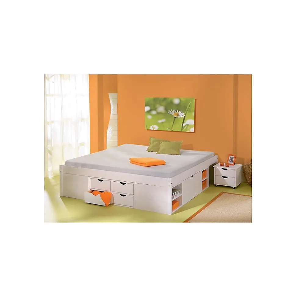 Lit Multi-Rangements "Clark" 140x200cm Blanc