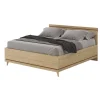 Lit NOKI 180x200 cm chene clair et moka Style scandinave sans sommier