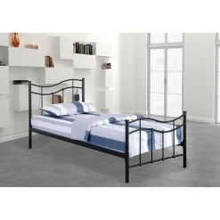 Lit ODETTE 90x190 cm Structure en métal Sommier inclus Style authentique