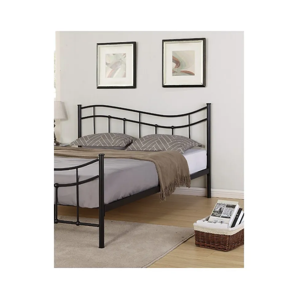 Lit ODETTE 160x200 cm Métal noir Sommier inclus Elégance et robustesse