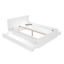 Lit OSLO 160x200 + 2 tiroirs / Blanc