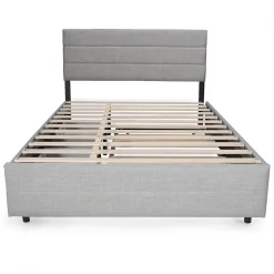 Lit PALERMO 140x200 +1 sommier+2 tiroirs+1 tiroir lit 90x190 / Gris clair