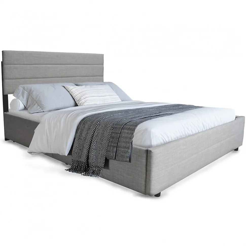 Lit PALERMO 140x200 +1 sommier+2 tiroirs+1 tiroir lit 90x190 / Gris clair