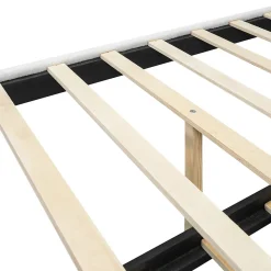 Lit Plat 140x200cm, Canapé avec Lit Escamotable, Blanc