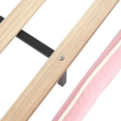 Lit Polster 90x200 cm, tête couronne, LED, cadre métal, rose,blanc