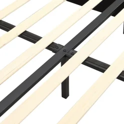 Lit rembourré 160 x 200 cm, sommier à lattes, tête de lit, velours gris Blackcolors