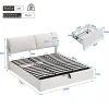 Lit rembourré hydraulique lit coffre 180x200 cm lit de rangement lit trois tiroirs lit cadre et tête de lit à lattes velours blanc