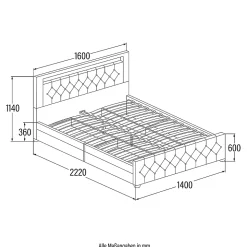 Lit rembourré VELARA gris foncé