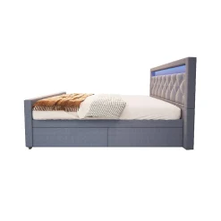 Lit rembourré VELARA gris foncé