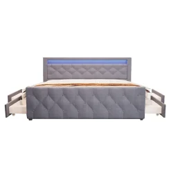 Lit rembourré VELARA gris foncé