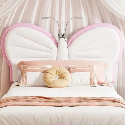 Lit Rembourré 90x200 cm, Cadre de lit Simple avec sommier à Lattes, Cadre de lit pour Enfants, Adolescents, Adultes, Velours, Pink