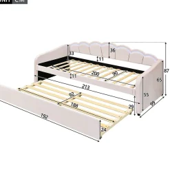 Lit Repos 90X200Cm Led Velours Rose Blackcolors