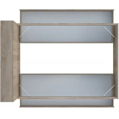 Lit RIGA 140x190cm + tête de lit + 2 tiroirs / Décor Chêne Blanchi