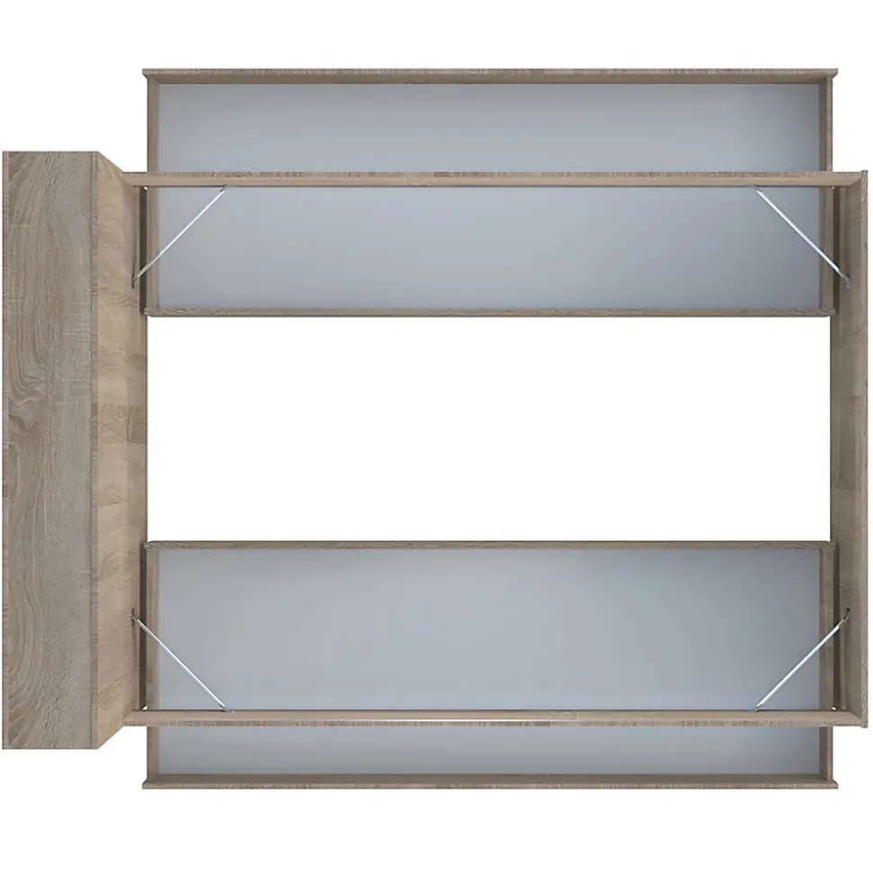 Lit RIGA 140x190cm + tête de lit + 2 tiroirs / Décor Chêne Blanchi