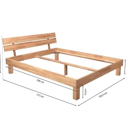 Lit RIVA 180x200 cm/ Hêtre massif huilé