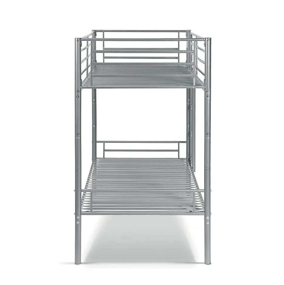 Lit SAMMY Lit superposé en métal 90x200 cm gris avec sommiers inclus