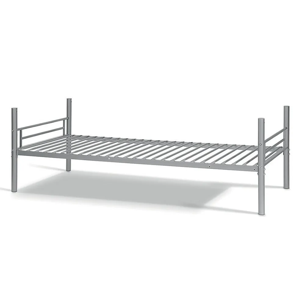 Lit SAMMY Lit superposé en métal 90x200 cm gris avec sommiers inclus