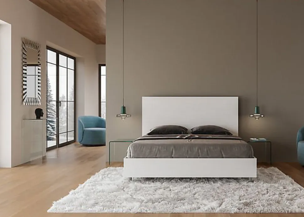 Lit sans sommier 160x200 frêne blanc New Egos