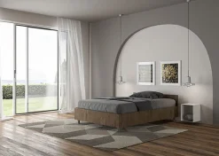 Lit sans sommier 120x190 noyer Nuamo