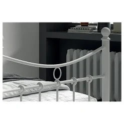 Lit SENCHA 90x200 cm en métal blanc