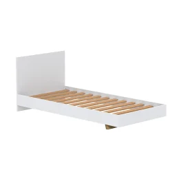 Lit simple 1 place 90x190cm Blanc avec sommier LIFA