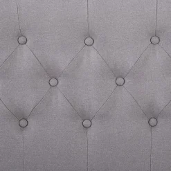 Lit simple BIARRITZ, 90 x 190 cm, capitonné avec sommier, revêtement en tissu gris