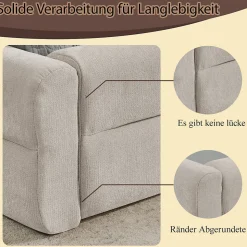 Lit Simple Capitonné 90x200 cm - avec Dossier Confortable, Revêtement en Chenille Doux, Couleur Beige - Sans Matelas