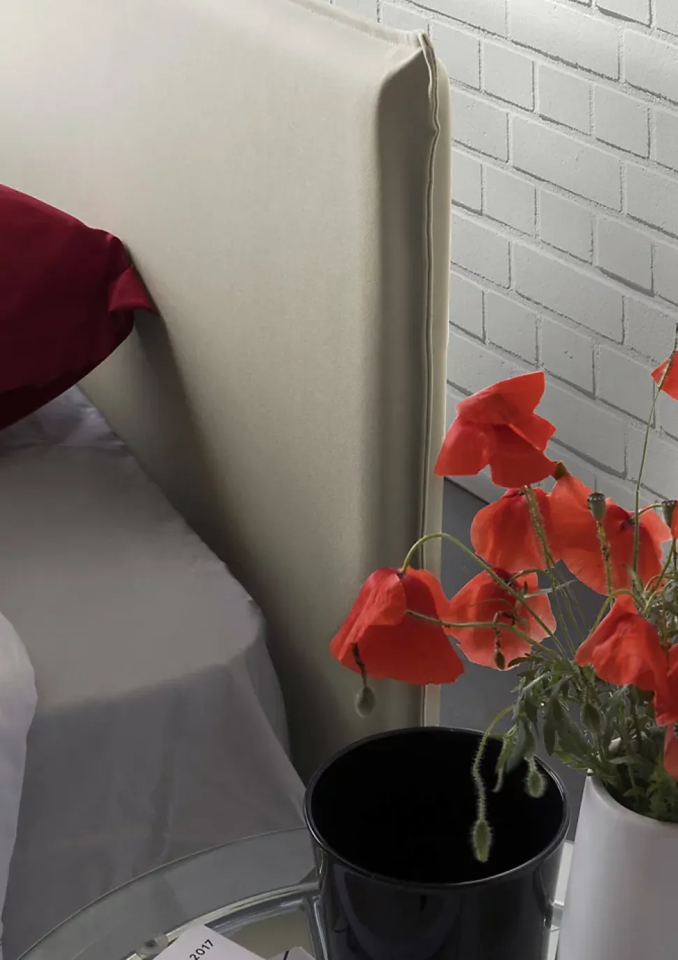 Lit simple Darut, Lit coffre avec revêtement en tissu, Ouverture latérale, adapté pour matelas 80x190 cm, Beige