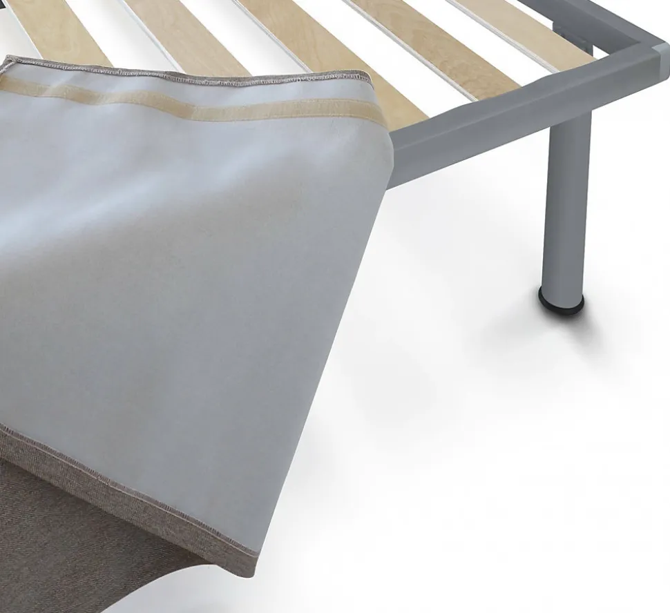 Lit simple Dbertol, ensemble tête de lit en similcuir avec sommier, matelas inclus, 80x190 cm, gris tourterelle